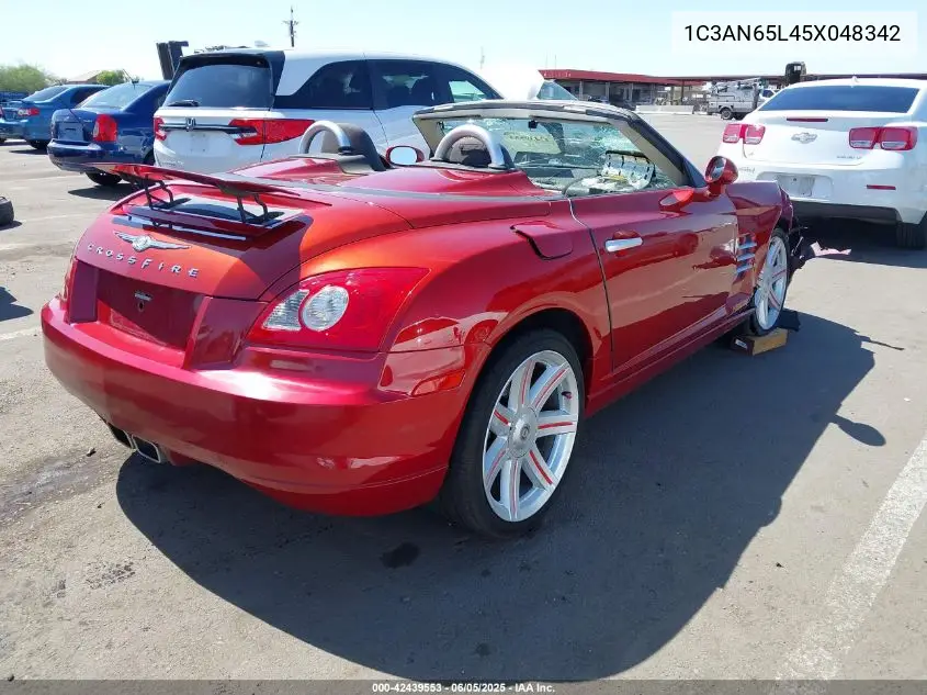 2005 Chrysler Crossfire Limited VIN: 1C3AN65L45X048342 Lot: 42439553