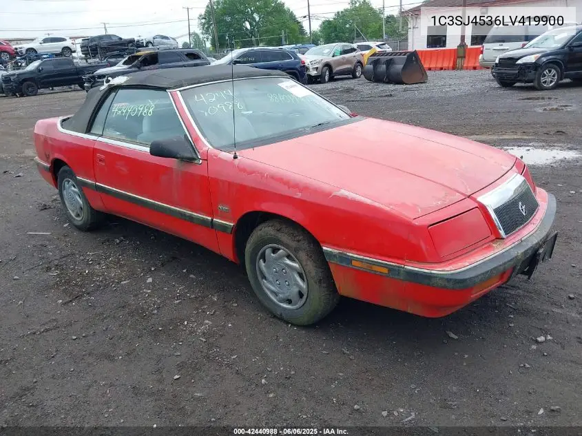 1990 Chrysler Lebaron VIN: 1C3SJ4536LV419900 Lot: 42440988