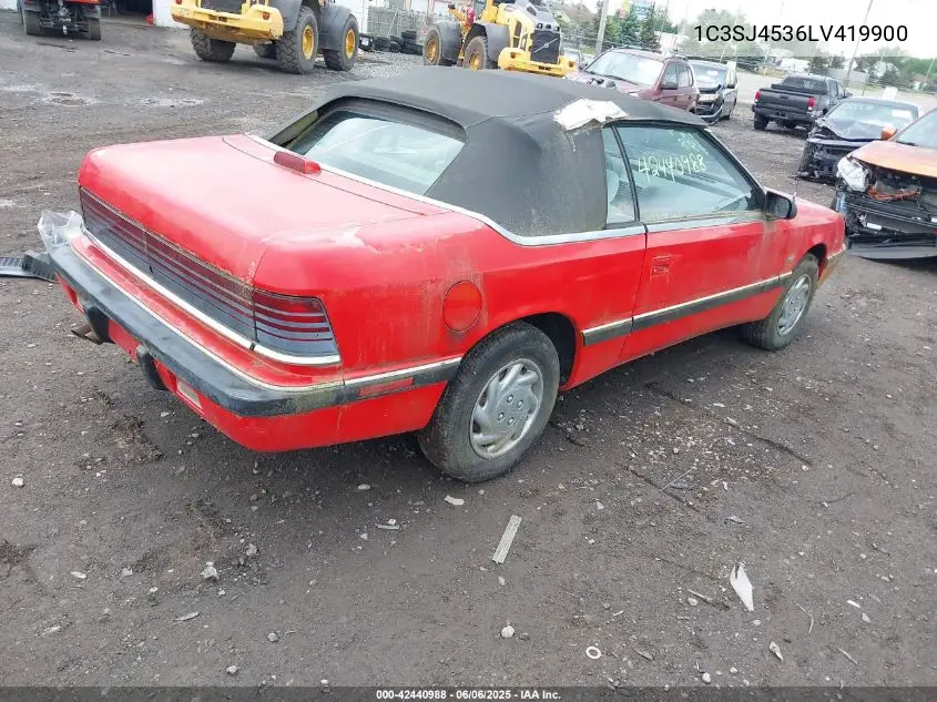 1990 Chrysler Lebaron VIN: 1C3SJ4536LV419900 Lot: 42440988