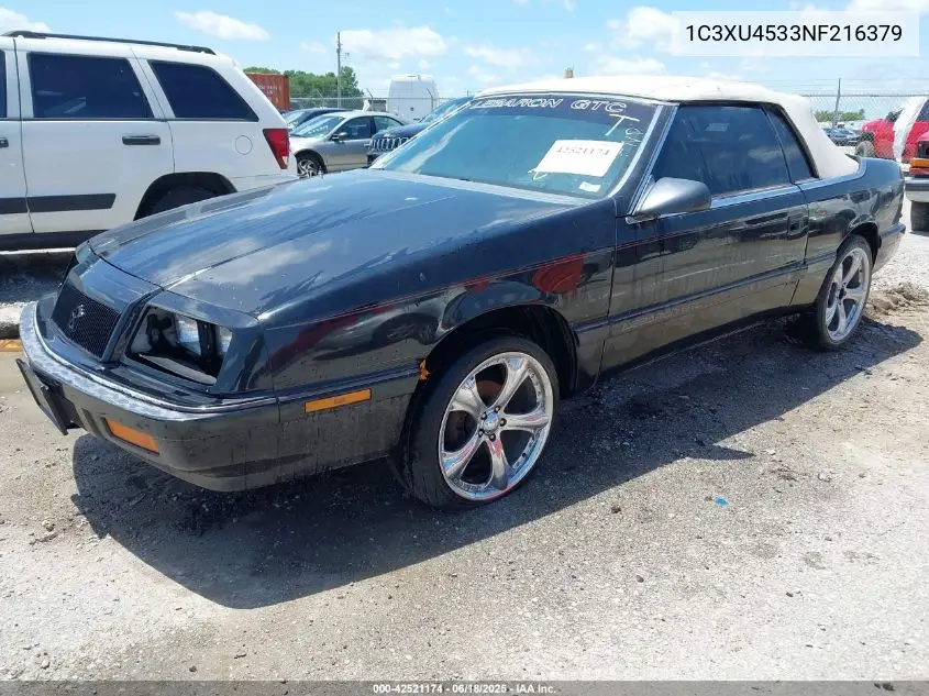 1992 Chrysler Lebaron VIN: 1C3XU4533NF216379 Lot: 42521174