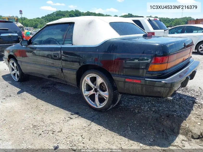 1992 Chrysler Lebaron VIN: 1C3XU4533NF216379 Lot: 42521174