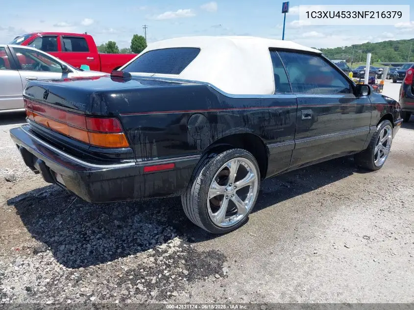 1992 Chrysler Lebaron VIN: 1C3XU4533NF216379 Lot: 42521174