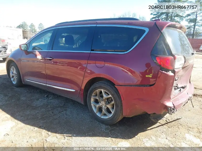 2017 Chrysler Pacifica Touring-L VIN: 2C4RC1BG3HR667757 Lot: 41740476