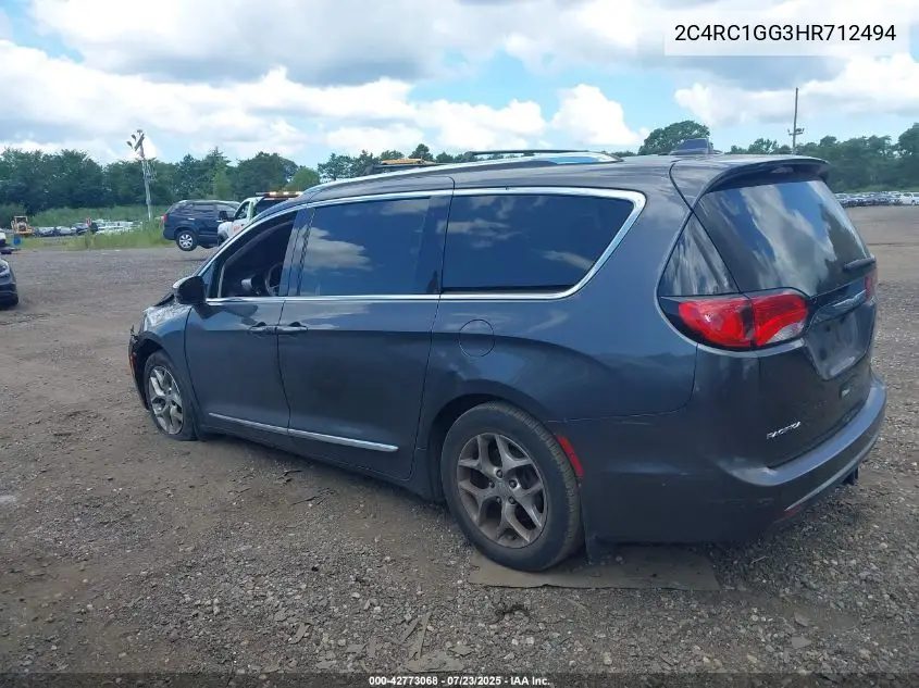 2017 Chrysler Pacifica Limited VIN: 2C4RC1GG3HR712494 Lot: 42773068