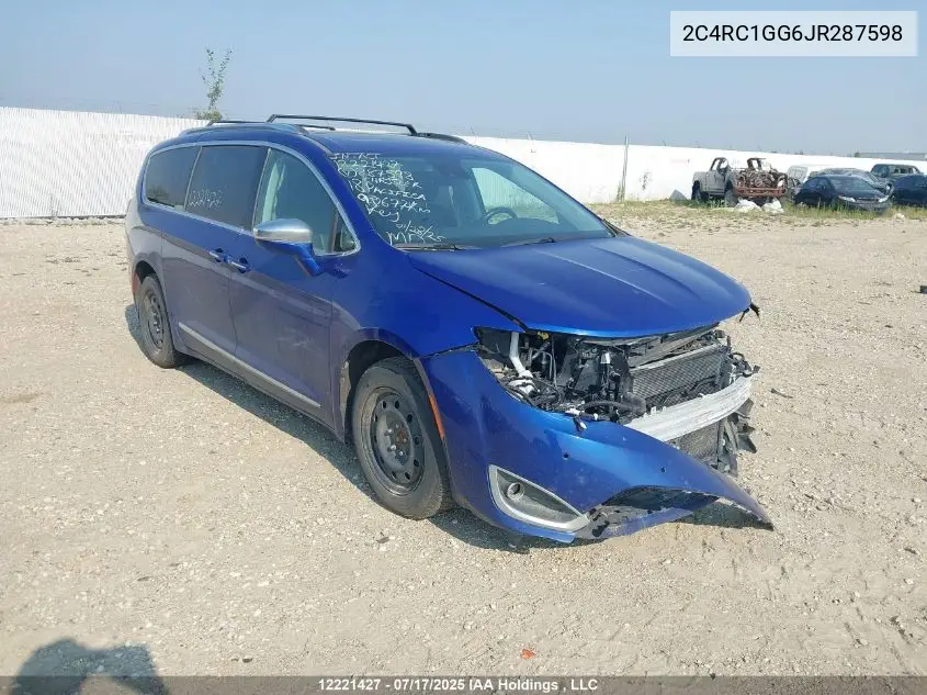 2018 Chrysler Pacifica Limited VIN: 2C4RC1GG6JR287598 Lot: 12221427