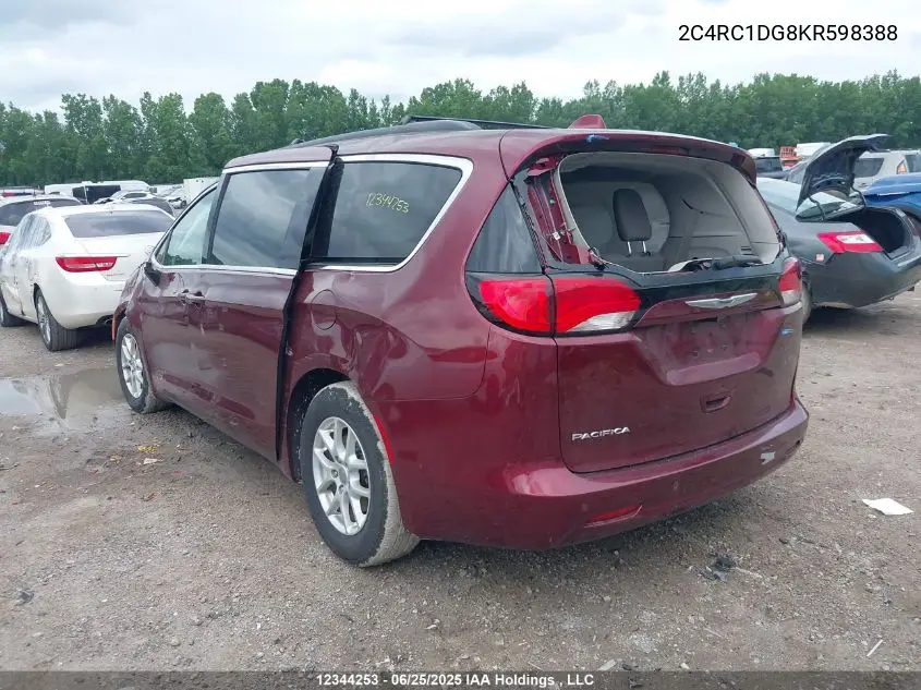 2019 Chrysler Pacifica Touring VIN: 2C4RC1DG8KR598388 Lot: 12344253