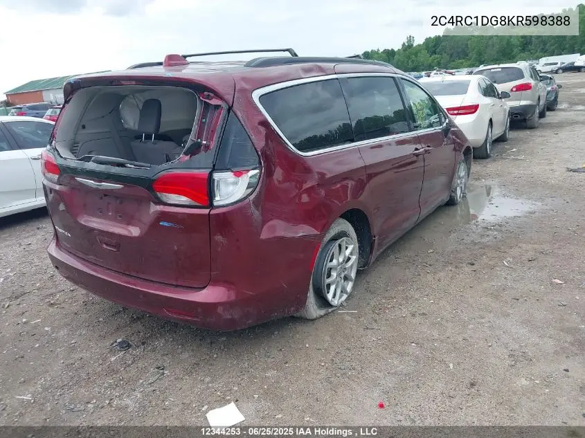 2019 Chrysler Pacifica Touring VIN: 2C4RC1DG8KR598388 Lot: 12344253