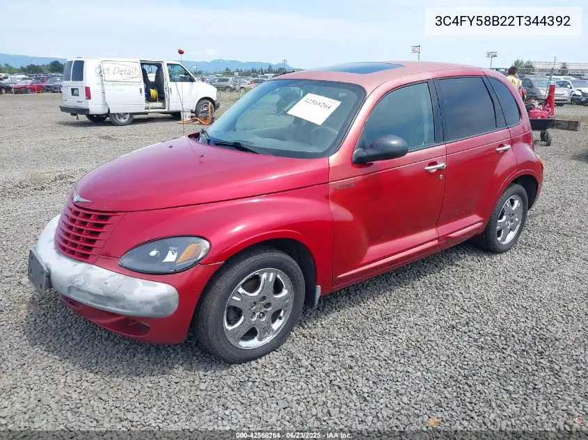 2002 Chrysler Pt Cruiser Touring VIN: 3C4FY58B22T344392 Lot: 42568264