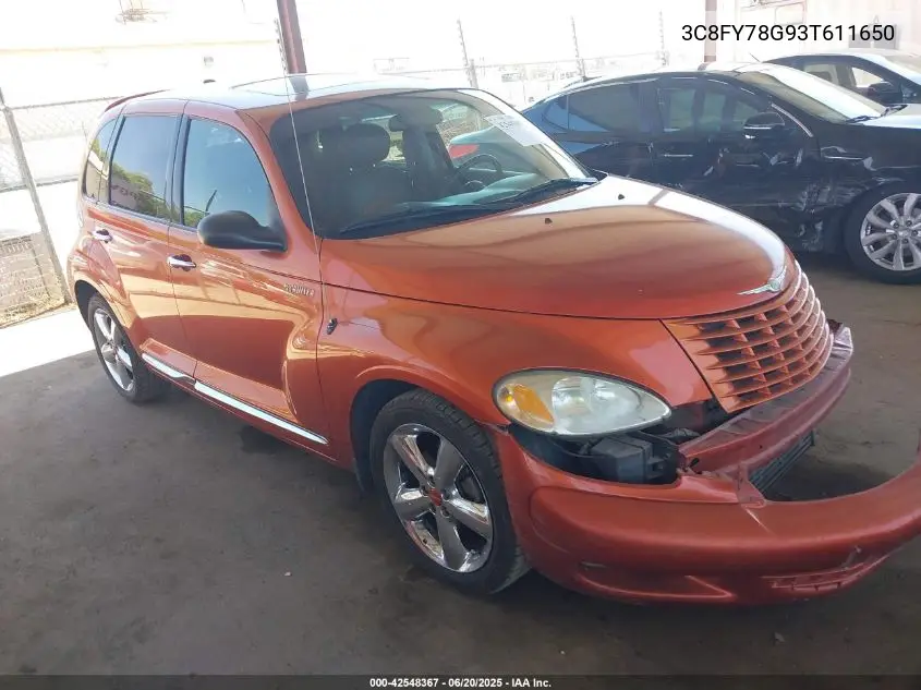2003 Chrysler Pt Cruiser Gt VIN: 3C8FY78G93T611650 Lot: 42548367