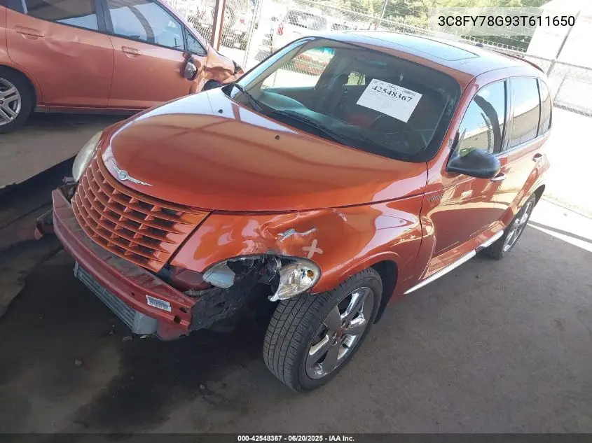 2003 Chrysler Pt Cruiser Gt VIN: 3C8FY78G93T611650 Lot: 42548367