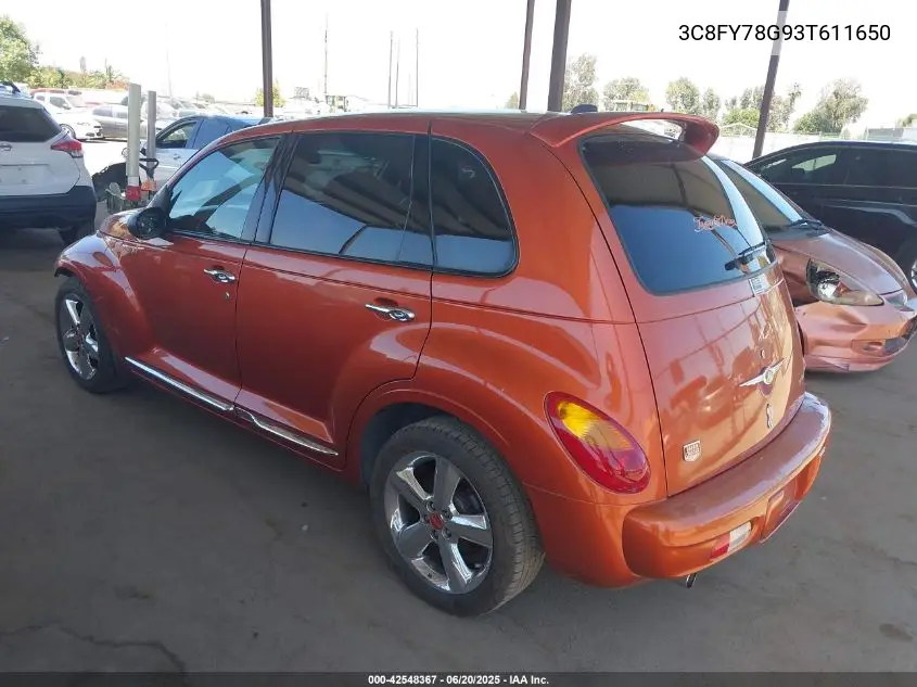 2003 Chrysler Pt Cruiser Gt VIN: 3C8FY78G93T611650 Lot: 42548367