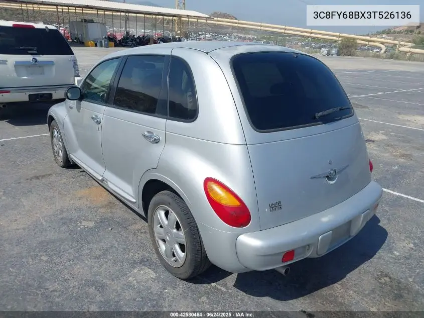 2003 Chrysler Pt Cruiser Limited VIN: 3C8FY68BX3T526136 Lot: 42580464