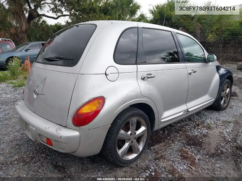 2003 Chrysler Pt Cruiser Gt VIN: 3C8FY78G93T604214 Lot: 42628261