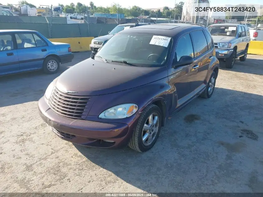 2004 Chrysler Pt Cruiser Touring VIN: 3C4FY58834T243420 Lot: 42211585