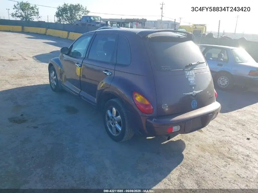 2004 Chrysler Pt Cruiser Touring VIN: 3C4FY58834T243420 Lot: 42211585