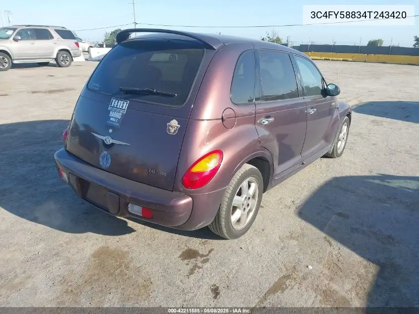 2004 Chrysler Pt Cruiser Touring VIN: 3C4FY58834T243420 Lot: 42211585
