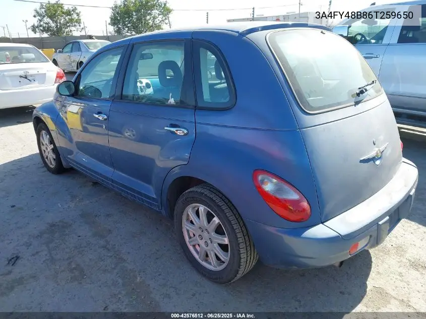 2006 Chrysler Pt Cruiser VIN: 3A4FY48B86T259650 Lot: 42576512