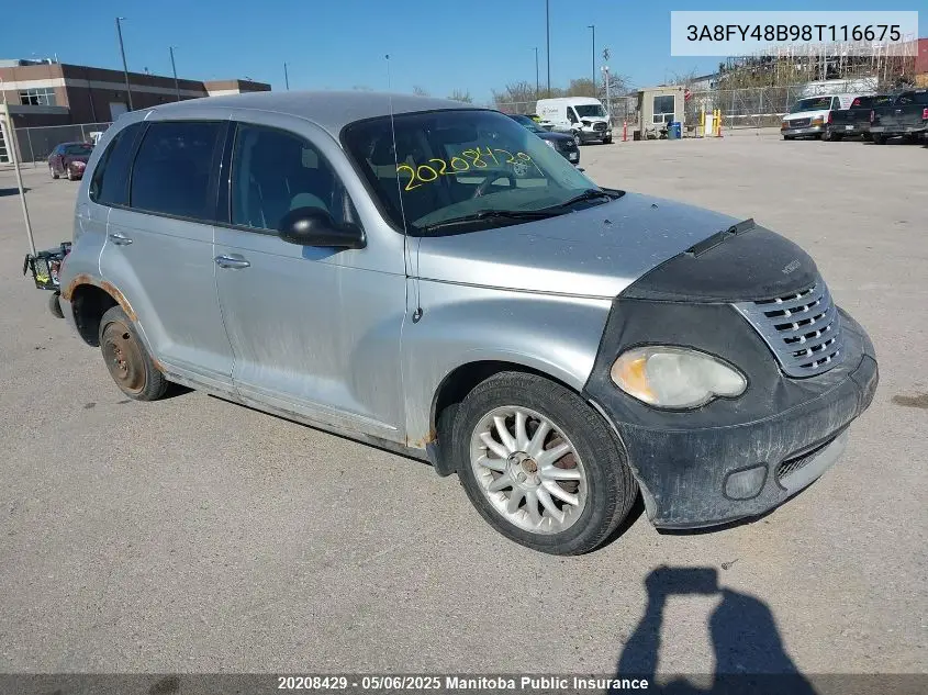 2008 Chrysler Pt Cruiser VIN: 3A8FY48B98T116675 Lot: 20208429
