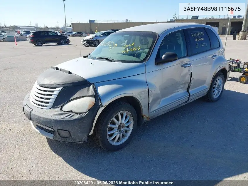 2008 Chrysler Pt Cruiser VIN: 3A8FY48B98T116675 Lot: 20208429