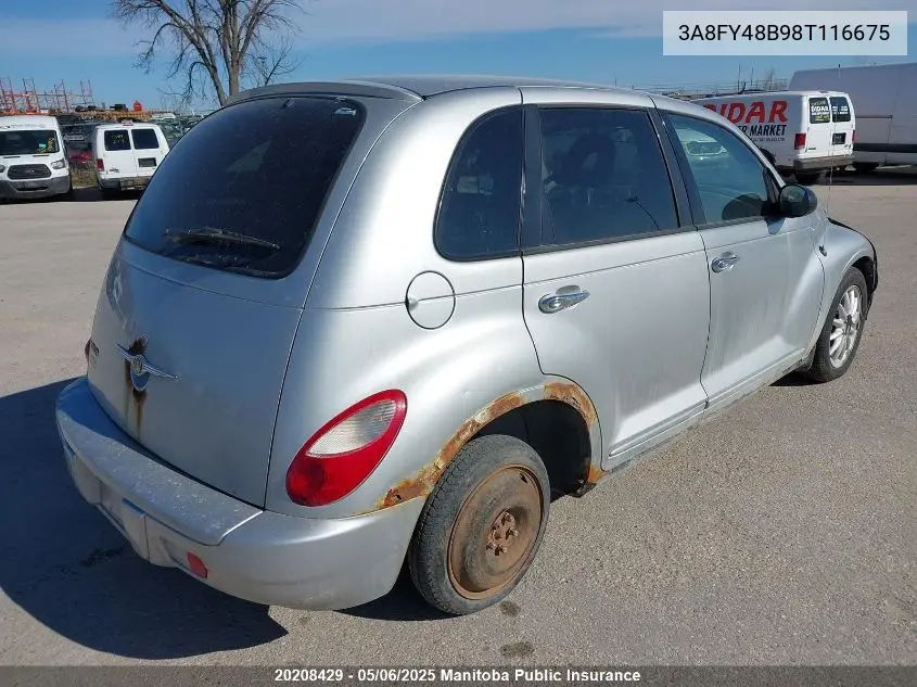 2008 Chrysler Pt Cruiser VIN: 3A8FY48B98T116675 Lot: 20208429