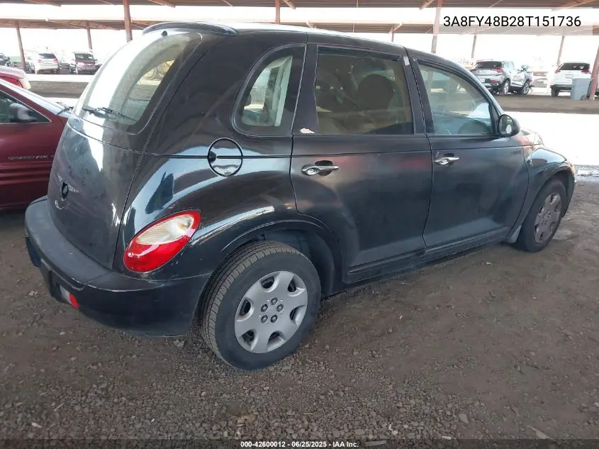 2008 Chrysler Pt Cruiser Lx VIN: 3A8FY48B28T151736 Lot: 42600012