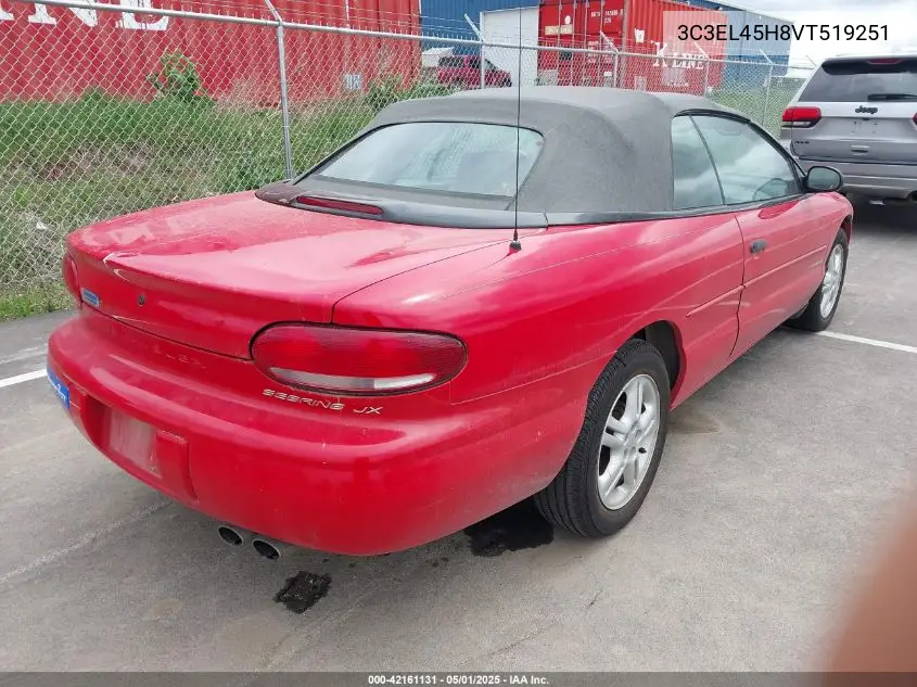 1997 Chrysler Sebring Jx VIN: 3C3EL45H8VT519251 Lot: 42161131