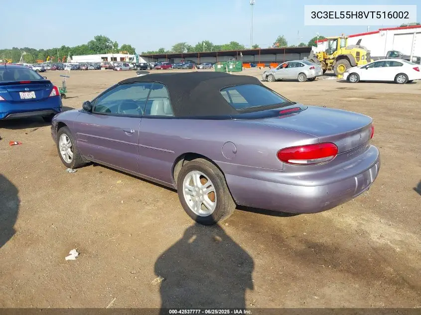 1997 Chrysler Sebring Jxi VIN: 3C3EL55H8VT516002 Lot: 42537777