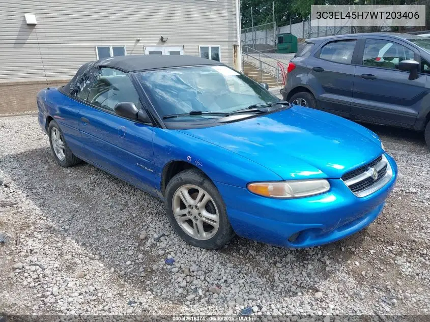 1998 Chrysler Sebring Jx VIN: 3C3EL45H7WT203406 Lot: 42616374