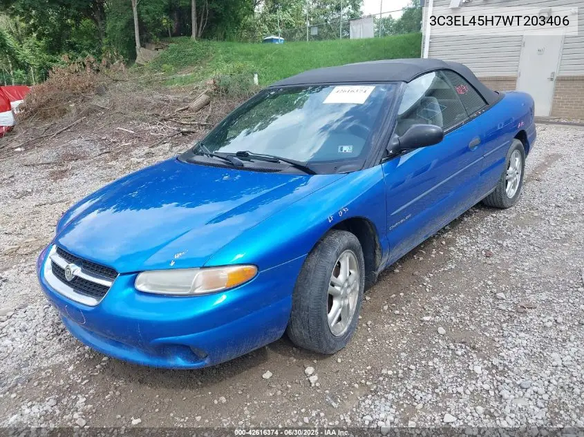 1998 Chrysler Sebring Jx VIN: 3C3EL45H7WT203406 Lot: 42616374
