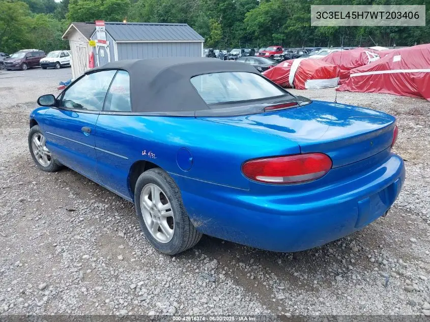 1998 Chrysler Sebring Jx VIN: 3C3EL45H7WT203406 Lot: 42616374