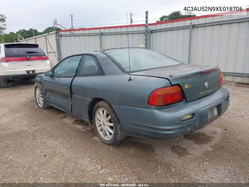 1999 Chrysler Sebring Lxi VIN: 4C3AU52N9XE018706 Lot: 42151442