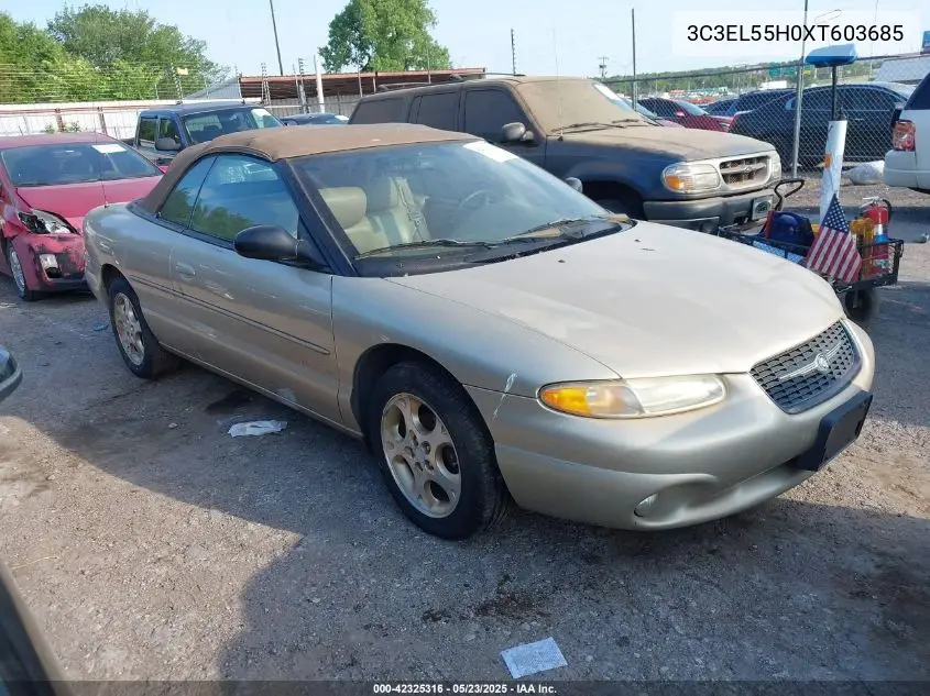 1999 Chrysler Sebring Jxi VIN: 3C3EL55H0XT603685 Lot: 42325316