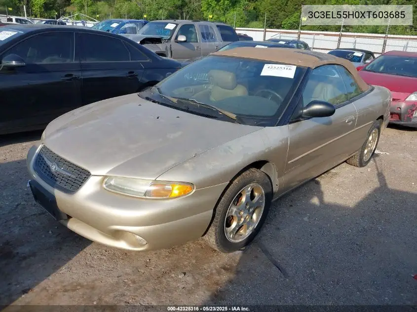 1999 Chrysler Sebring Jxi VIN: 3C3EL55H0XT603685 Lot: 42325316
