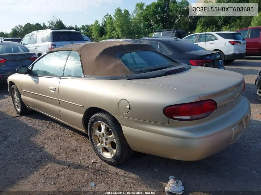 1999 Chrysler Sebring Jxi VIN: 3C3EL55H0XT603685 Lot: 42325316
