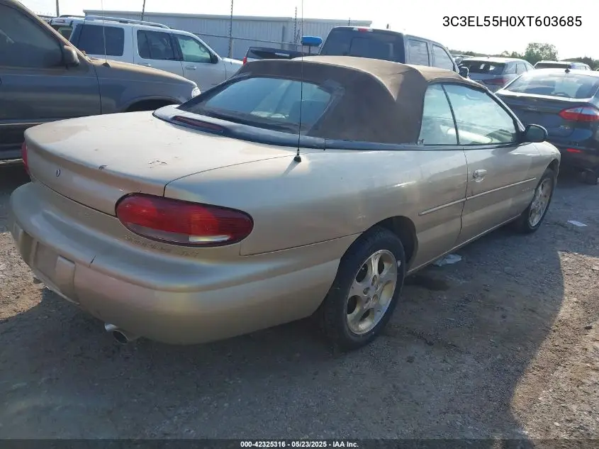 1999 Chrysler Sebring Jxi VIN: 3C3EL55H0XT603685 Lot: 42325316