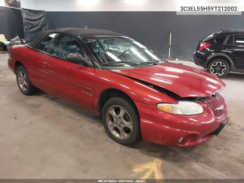 2000 Chrysler Sebring Jxi VIN: 3C3EL55H5YT212002 Lot: 42198536
