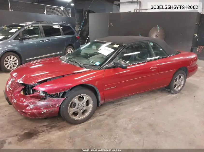2000 Chrysler Sebring Jxi VIN: 3C3EL55H5YT212002 Lot: 42198536