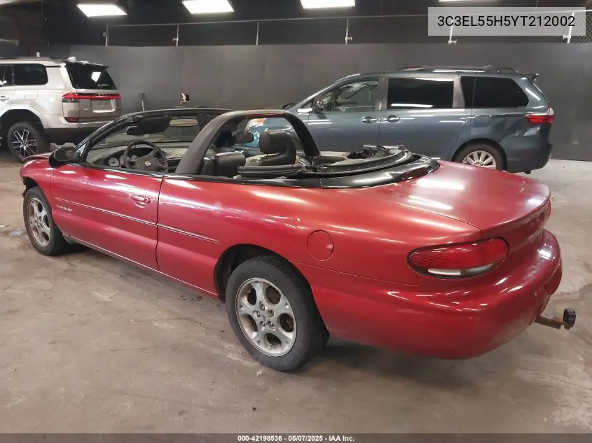 2000 Chrysler Sebring Jxi VIN: 3C3EL55H5YT212002 Lot: 42198536