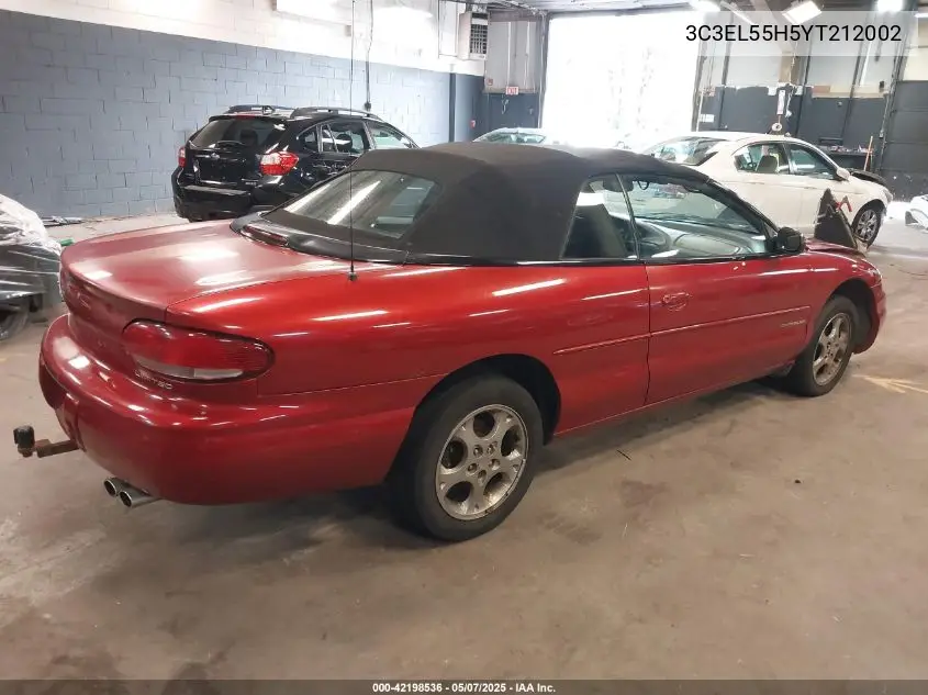 2000 Chrysler Sebring Jxi VIN: 3C3EL55H5YT212002 Lot: 42198536