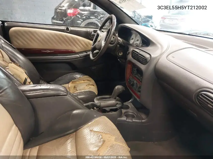2000 Chrysler Sebring Jxi VIN: 3C3EL55H5YT212002 Lot: 42198536