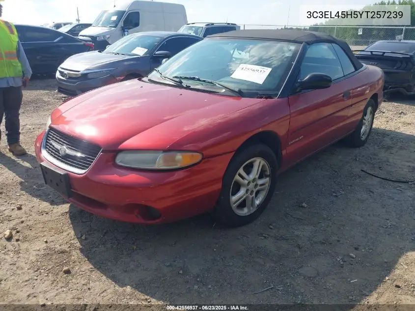 2000 Chrysler Sebring Jx VIN: 3C3EL45H5YT257239 Lot: 42556937