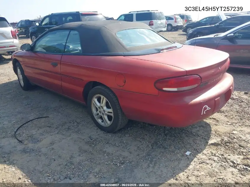 2000 Chrysler Sebring Jx VIN: 3C3EL45H5YT257239 Lot: 42556937