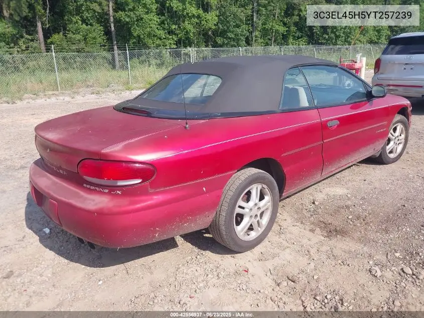2000 Chrysler Sebring Jx VIN: 3C3EL45H5YT257239 Lot: 42556937
