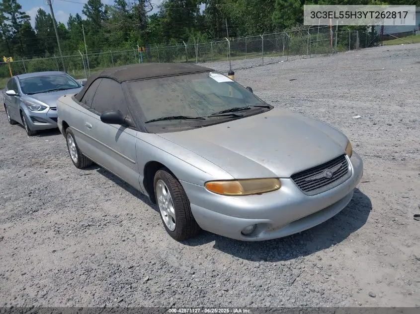2000 Chrysler Sebring Jxi VIN: 3C3EL55H3YT262817 Lot: 42571127