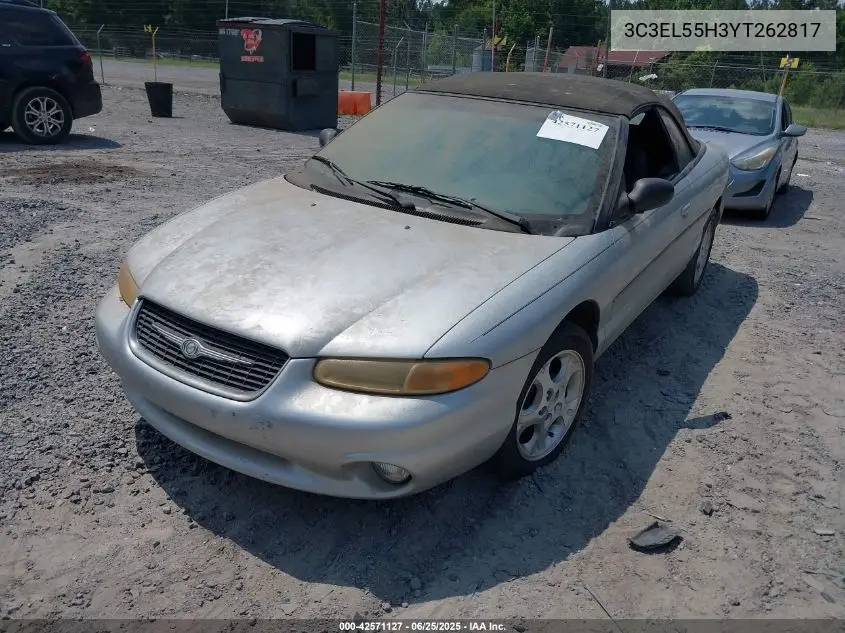 2000 Chrysler Sebring Jxi VIN: 3C3EL55H3YT262817 Lot: 42571127