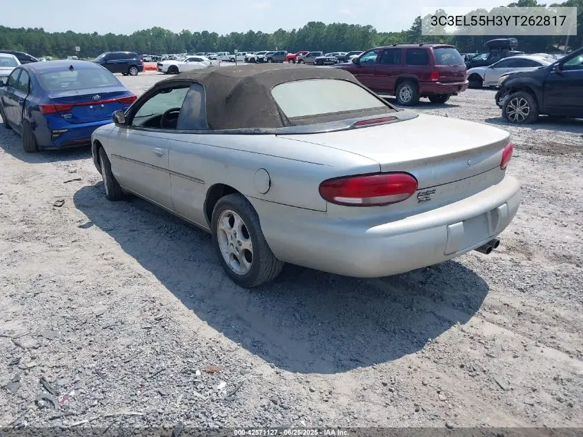 2000 Chrysler Sebring Jxi VIN: 3C3EL55H3YT262817 Lot: 42571127