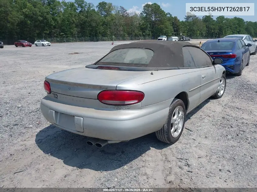 2000 Chrysler Sebring Jxi VIN: 3C3EL55H3YT262817 Lot: 42571127