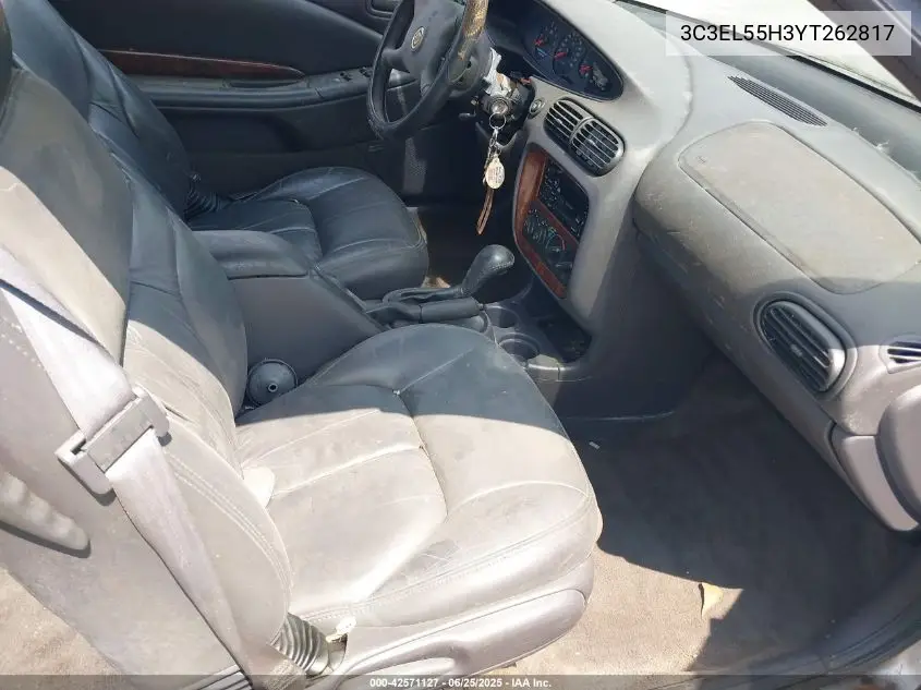 2000 Chrysler Sebring Jxi VIN: 3C3EL55H3YT262817 Lot: 42571127
