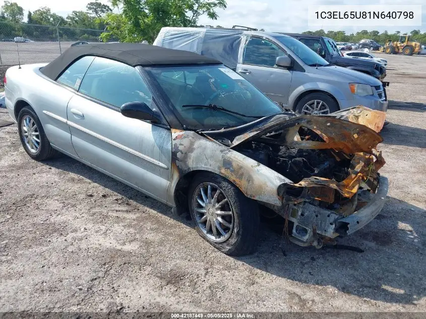 2001 Chrysler Sebring Limited VIN: 1C3EL65U81N640798 Lot: 42187449