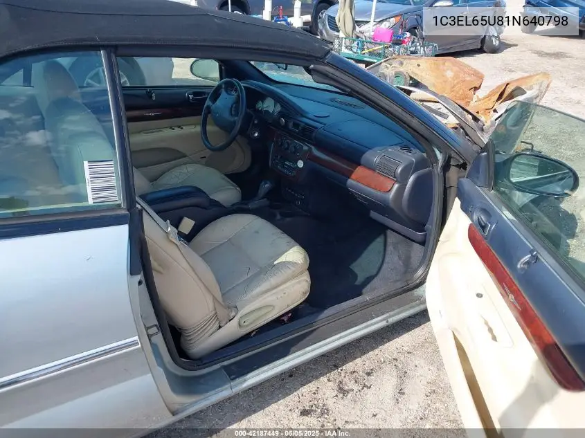 2001 Chrysler Sebring Limited VIN: 1C3EL65U81N640798 Lot: 42187449